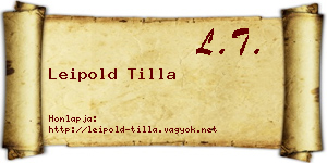 Leipold Tilla névjegykártya